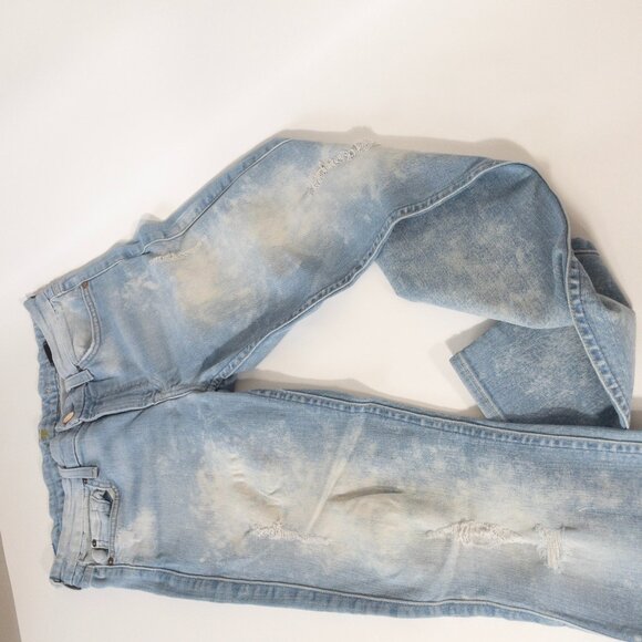 7 For All Mankind Bleach Wash Skinny Jean SZ 29 Punk Trendy 32 L Tall Faded - Picture 13 of 13